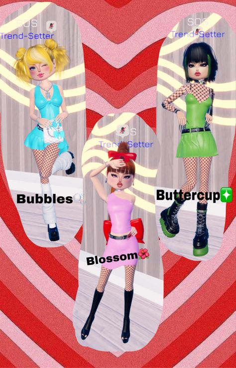 just wanted to share my powerpuff girl rendition, to help inspire other dti fans like myself<3 #dresstoimpress Dti Theme Power Puff, Power Puff Girls Dress To Impress Outfit, Powerpuff Girls Dress To Impress, Dress To Impress Powerpuff, Buttercup Powerpuff Girl, Cute Dreads, Everskies Outfits, Pet Sweaters, Knit Toys