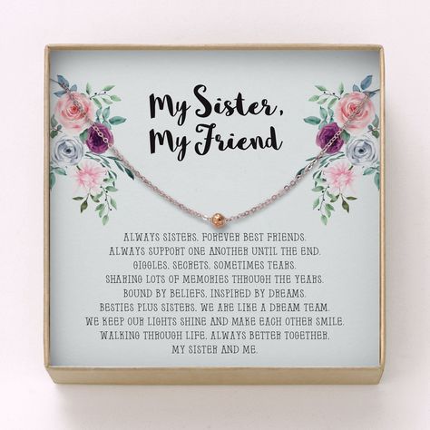 Wedding Wishes For Sister, Congrats On New Baby, Bride To Be Quotes, Birthday Card For Sister, Sisters Necklace, Card For Sister, Tiny Heart Necklace, Sister Birthday Quotes, Little Sister Gifts