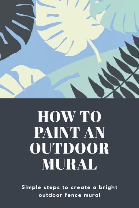 Outside Garden Wall Painting Ideas, Outdoor Cement Wall Murals, Outdoor Wall Stencil Ideas, Garden Wall Murals Painted, Garden Mural Outdoor Wall Art Paint, Painting On Fences Wall Art, Garden Fence Mural Ideas, Outdoor Wall Art Ideas Creative, Murals For Home Outdoor