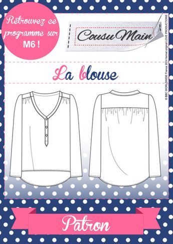 patron "made in me couture" inclus dans le livre de l'émission de télévision "cousu main" Sewing Bee Pattern, Couture Blouse, Sewing Top, Costumes Couture, Diy Textiles, Sewing Bee, Couture Mode, Couture Tops, Couture Sewing