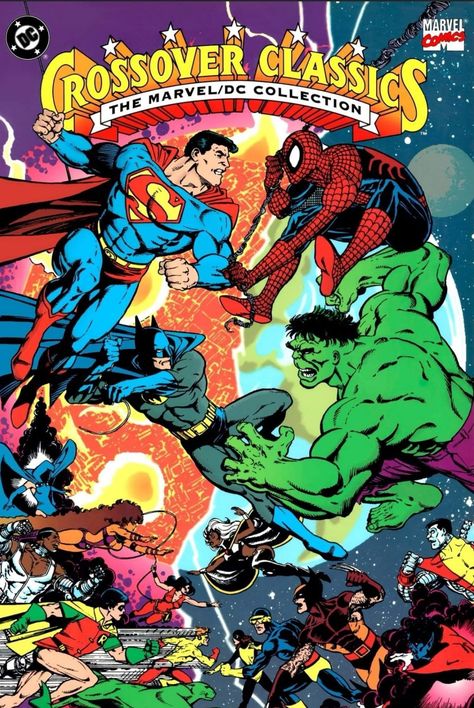 Spiderman Vs Superman, Dc Crossover, Dc Comics Vs Marvel, Marvel And Dc Crossover, Dc Collection, George Perez, Comic Book Pages, Marvel Vs Dc, Classic Comics