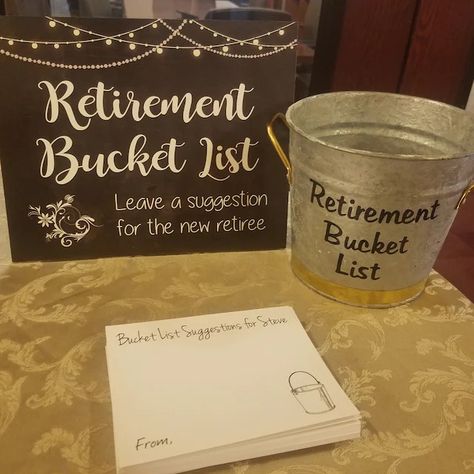 Retirement Well Wishes, Work Retirement Party Ideas, Retirement Bucket List, Retirement Reception, Retirement Party Centerpieces, Retirement Party Sign, Military Retirement Parties, Retirement Party Themes, Teacher Retirement Parties