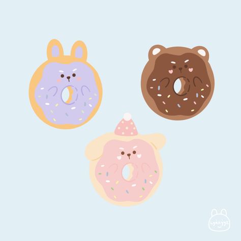 Donut Drawing, Dessert Illustration, Printable Sticker Sheets, Create This Book, Cute Donuts, Arte Van Gogh, Cute Cartoon Images, Cute Doodle Art, Kawaii Food