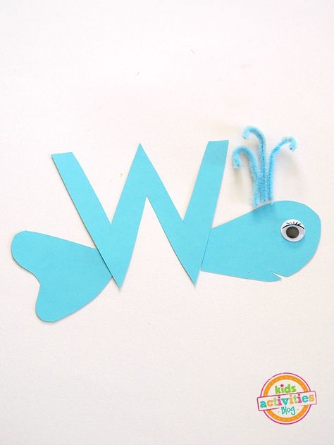 Letter W Craft, W Is For Whale, Letter W Crafts, Letter W Activities, W Craft, Preschool Letter Crafts, Whale Crafts, Alphabet Crafts Preschool, Abc Crafts