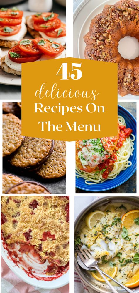 Need dinner ideas? Here's a week's worth of scrumptious dinner recipes plus more! Delicious main dishes, side dishes, vegetables, salads, desserts and breads! Lots of early spring recipes, too! Salsa With Canned Tomatoes, Lace Cookies Recipe, Canning Refried Beans, Fajita Vegetables, Creamy Cucumber Salad, Creamy Cucumbers, Caprese Chicken, Salmon Cakes, Flatbread Recipes