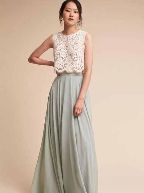 30 Spring Bridesmaid Dresses for 2020 Weddings Two Piece Bridesmaid Dresses, Spring Bridesmaid Dresses, Trendy Party Dresses, Bridesmaid Skirts, Two Piece Wedding Dress, Bridesmaid Attire, Long Skirt Outfits, Bridal Separates, Wedding Dress Trends