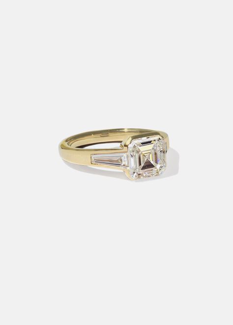 Asscher cut diamond ring