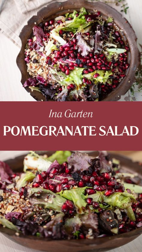 Ina Garten Pomegranate Salad Spinach Salad With Pomegranate Seeds, Salad With Pomegranate Seeds Feta, Pomagranet Salad, Salad Recipes With Pomegranate, Recipes With Pomegranate Seeds, Pomegranate Salad Recipes, Pomegranite Salad, Pomegrante Salad, Salad With Pomegranate Seeds