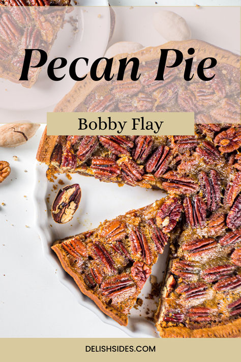 Bobby Flay Pecan Pie Bourbon Butter, Pecan Pancakes, Pecan Pie Crust, Bobby Flay Recipes, Bourbon Pecan Pie, Chocolate Bourbon, Tasty Dessert, Pecan Pie Recipe, Bobby Flay