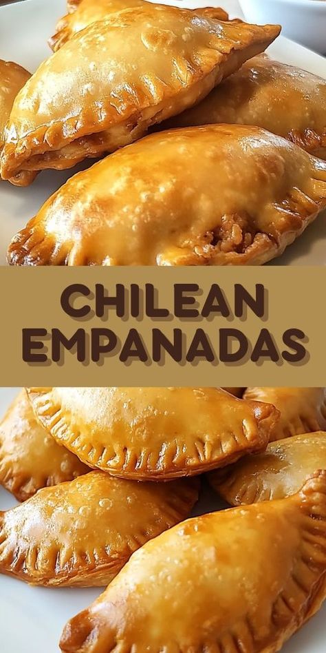 🥟 Bring a taste of Chile to your kitchen with these Traditional Chilean Empanadas! Golden, flaky pastry filled with a savory blend of beef, onions, olives, and hard-boiled eggs—it's a flavor-packed bite of Latin American cuisine. 🌍✨ Perfect for parties, snacks, or any occasion, these empanadas are easier to make than you think. Get the step-by-step recipe and wow your guests! 👩‍🍳💕 #ChileanEmpanadas #LatinCuisine #Empanadas #SnackIdeas #FoodieFavorites 🇨🇱🍷 Baked Beef Empanadas Recipe, Empanadas Filling Recipe, Authentic Empanadas Recipe, Chilean Empanadas, Baked Empanadas, Beef Empanadas Recipe, Healthy Mexican Recipes, Chilean Recipes, Beef Empanadas