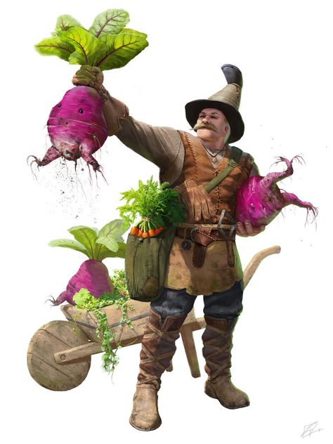 Gardener Character Design Male, Dnd Street Urchin, Fantasy Farmer Art, Farmer Concept Art, Gardener Character Design, Fantasy Farmer, Medieval Farmer, Farmer Character Design, Farmer Oc