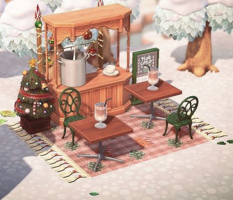 Cocoa Stand, Hot Cocoa Stand, Acnh Cottagecore, Animal Crossing 3ds, Christmas Rug, Ac New Leaf, Animal Crossing Guide, Seasonal Drinks, Animal Crossing Wild World