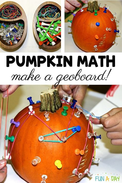 Pumpkin Geoboard, Stem Crafts For Kids, Pumpkin Crafts Preschool, Fall Stem Activities, Pumpkins Preschool, Pumpkin Math, Pumpkin Activities, Stem Crafts, Stem Activity