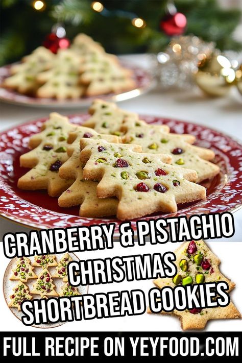 Cranberry & Pistachio Christmas Shortbread Cookies - Yeyfood.com: Recipes, cooking tips, and kitchen hacks for home cooks of all levels Shortbread Cookie Recipe Christmas, Cranberry Pistachio Shortbread Cookies, Pistachio Christmas, Cranberry Pistachio Shortbread, Pistachio Recipes Desserts, Pistachio Shortbread Cookies, Cranberry Pistachio Cookies, Christmas Shortbread Cookies, Pistachio Shortbread