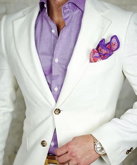 White Tuxedo Wedding, Lavender Suit, White Wedding Suit, Blazer Outfits Men, Formal Clothing, Suits Men Business, Purple Suits, Man Clothing, Wedding Clothes