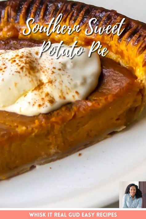 Best Sweet Potato Pie - Southern Sweet Potato Pie should be easy and delicious and filled with flavor. Holiday cooking is a lot of work so we're not going to stress with this recipe. Best Sweet Potato Pie, Sweet Potato Pie Filling, Southern Sweet Potato Pie, Homemade Sweet Potato Pie, Easy Spring Recipes, Sweet Potato Pie Southern, Best Sweet Potato, Sweet Potato Pies Recipes, Southern Desserts