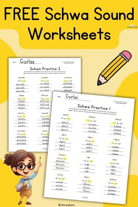 Ow Sound Worksheet, Words That Sound The Same But Spelled Different, E Sound Words Worksheet, Oo Sound Words Worksheet, Schwa Sound Anchor Chart, Schwa Sound, Syllable Types, Misspelled Words, Short Vowel Sounds