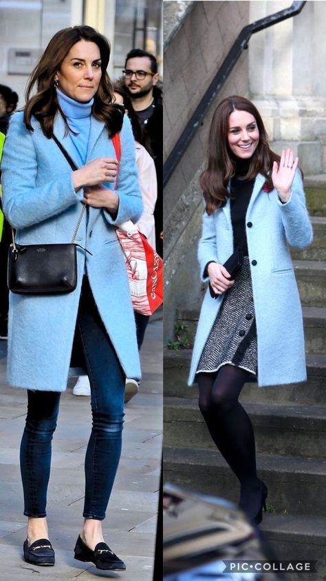 Kate Middleton Style Outfits, Düşes Kate, Looks Kate Middleton, Trendy Date Night Outfit, Kate Middleton Outfits, Wedding Dresses Black, Princess Kate Middleton, Middleton Style, Blue Coat