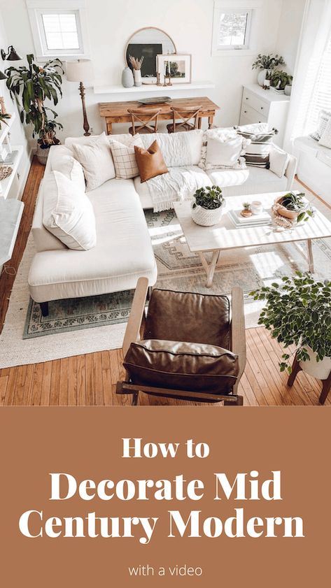 Mid Century Farmhouse Style, Boho Mid Century Modern Living Room, Living Room Video, Room Video, Earthy Living Room, Mid Century Modern Interior Design, Earthy Bedroom, Mid Century Modern Minimalist, Mid Century Living Room