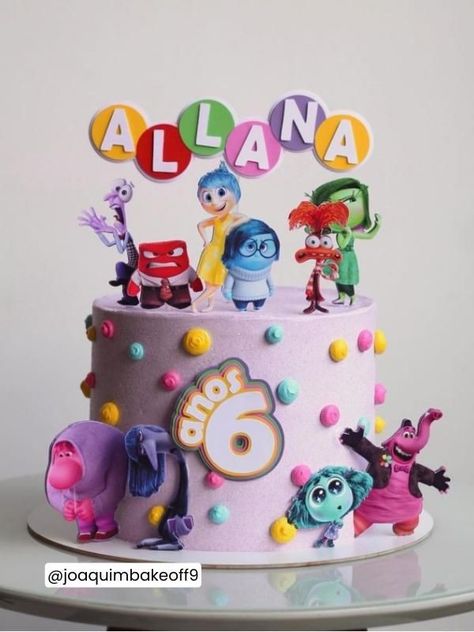 Inside Out Birthday Cake, Inside Out Party Ideas, Christmas Wedding Cakes, 3d Cake Toppers, Birthday Baking, 3rd Birthday Cakes, 2 Birthday Cake, Cartoon Cake, Crazy Cakes