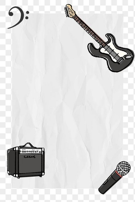 Guitar Frame, Guitar Png, Cute Guitar, Frame Sticker, Music Png, Png Frame, Cute Doodle, Sticker Png, Music Stickers