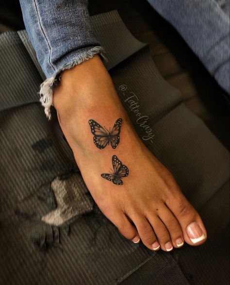 Tattoo On Foot For Women, Butterfly Tattoo On Legs For Women, Foot Butterfly Tattoo, Butterfly Tattoo On Foot, Rose Tattoo On Foot, Small Foot Tattoo, Butterfly Tattoo Foot, Foot And Ankle Tattoos For Women, Butterfly Feet Tattoos