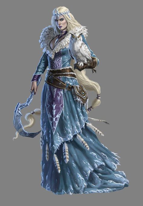 DnD female druids, monks and rogues - inspirational - Album on Imgur Owl Familiar, Frost Mage, Ice Mage, Ice Witch, Pathfinder Character, Fantasy Witch, Heroic Fantasy, Jaime Lannister, Fantasy Magic