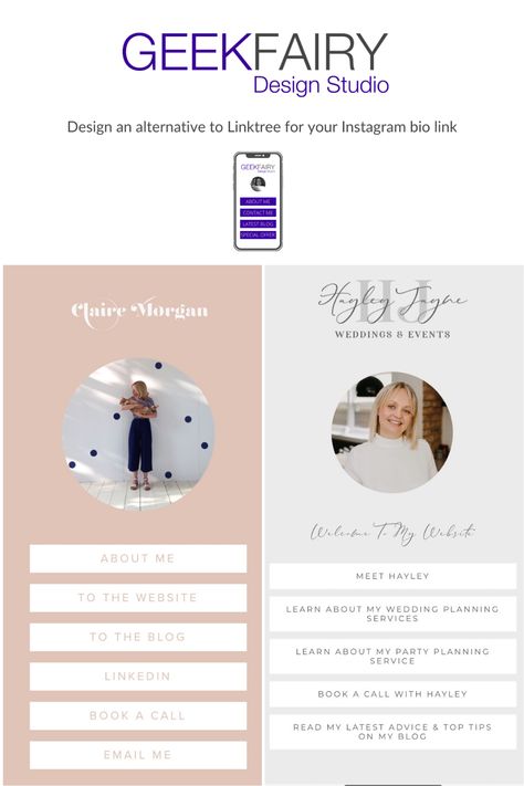 Design an on brand page on your WordPress website, you can link from your instagram bio link, with buttons and links you want. Link In Bio Page Design, Linktree Design, Fairy Design, Advertising Logo, Web Design Course, Wordpress Tips, Insta Bio, Graphic Design Course, Splash Page