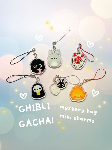 Acrylic Phone, Mystery Bag, Mini Charm, Acrylic Charms, Phone Charm, Studio Ghibli, Keychains, Charms