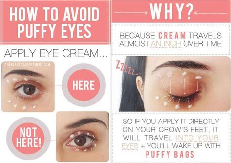 How to avoid and eliminate puffy eyes. http://www.engineeredlifestyles.com/blog/beauty/how-to-eliminate-puffy-eyes-instantly/ #skincare #eyes Puffy Eye Cream, Dry Eyes Causes, Firming Eye Cream, Best Eye Cream, Eyes Problems, How To Apply Mascara, Purple Ombre, Dry Eyes, Puffy Eyes