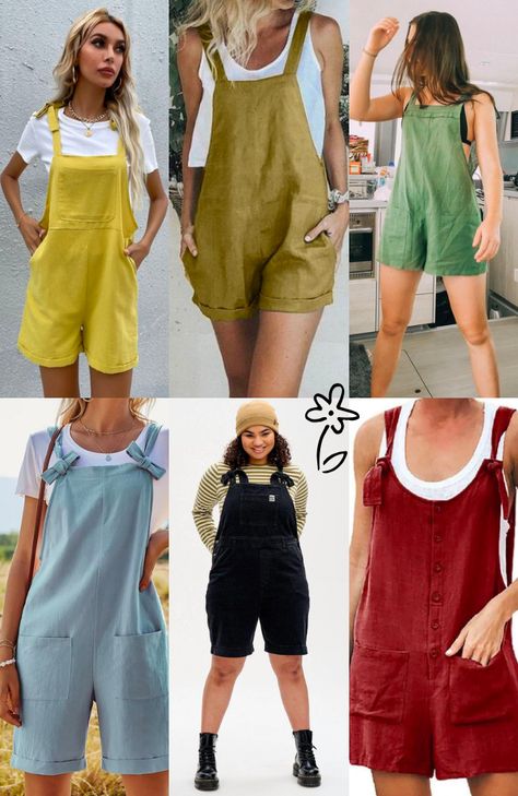 Erin dungarees sewing inspiration - shorts Romper Sewing Pattern Women's, Dungaree Pattern Women, Maternity Sewing Patterns Free, Romper Pattern Women's, Diy Dungarees, Jumpsuit Pattern Free, Sewing Overalls, Diy Overall Dress, Dungarees Sewing Pattern