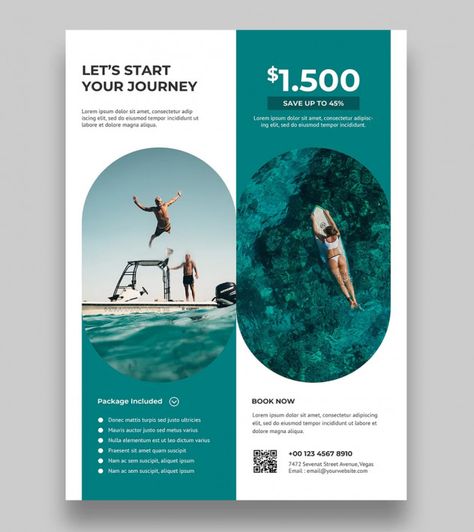 Travel Flyer Design PSD Travel Agency Ads, Travel Flyer Design, Leaflet Layout, Travel Advertising Design, Traveling Destinations, Travel Flyer, Travel Creative, Hotel Marketing, Flyer Inspiration