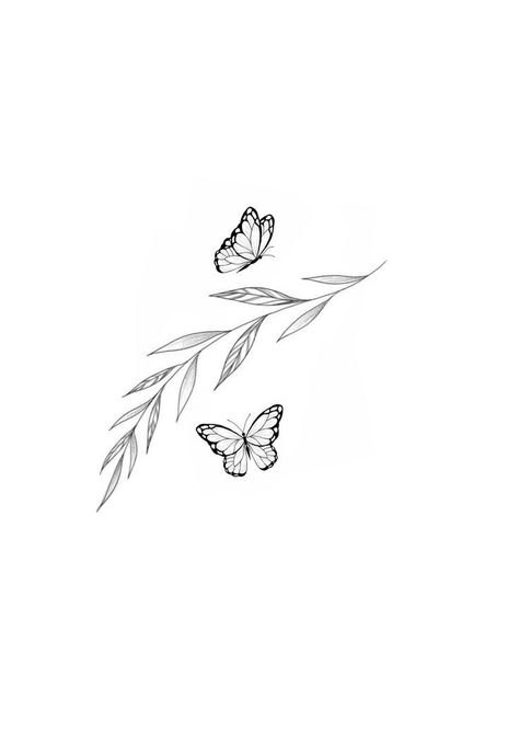 Butterfly Rib Tattoo, Fingerprint Tattoos, Small Girly Tattoos, Henna Inspired Tattoos, Butterfly Tattoos For Women, Cool Tattoo, Small Pretty Tattoos, Petite Tattoos, Vine Tattoos