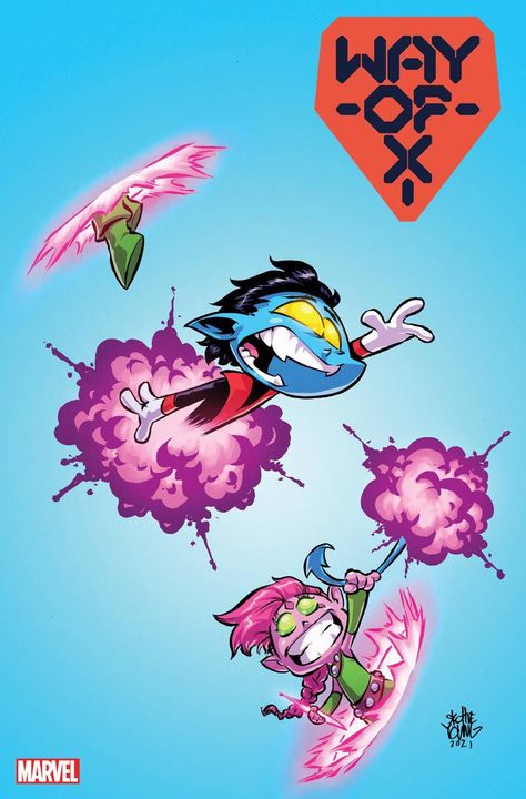 Way of X (Nightcrawler & Blink) by Skottie Young Man Singing, Baby Marvel, Geeky Art, Skottie Young, Young Art, Marvel Comic Books, Variant Covers, Blackest Knight, Amazing Spider