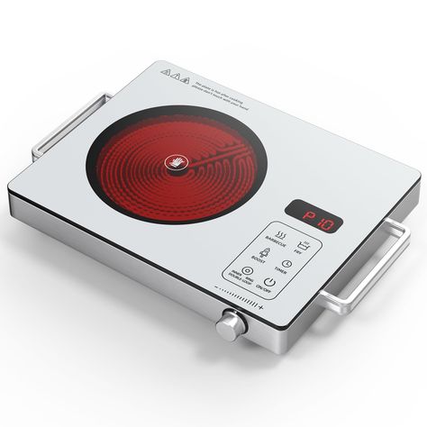 PRICES MAY VARY. 🍗【Strong Powerful 1800 Watt Infrared Burner】 VEXMAECY induction cooker features rapid heating with1800 watt infrared burner,designed to heat up quickly for all your cooking needs. Its high-power output ensures that you can make various cuisine and more efficiently than traditional countertop burners.The hot plate has dual control methods,choose between touch control and knob control for seamless power and timer adjustment. 🍗【Inner and Outer Zone Heat Control】The ceramic hob wi Countertop Burners, Infrared Cooker, Ceramic Cooktop, Induction Cooker, Electric Cooktop, Hot Plate, Double Ring, Touch Control, Small Kitchen Appliances