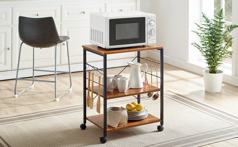 Kitchen Utility Cart, Microwave Cart, Kitchen Organizer Rack, Kitchen Microwave, Microwave Stand, Kitchen Utility, Bakers Rack, Microwave In Kitchen, Kitchen Stand