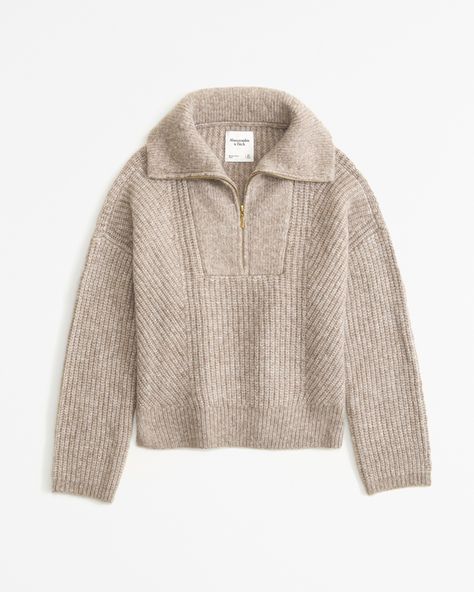 Women's Half-Zip Sweater | Women's Tops | Abercrombie.com Sweater Quorter Zip, Abercrombie And Fitch Outfits, Abercrombie Sweater, Abercrombie Cheetah Hoodie, Abercrombie And Fitch Outfit, Abercrombie And Fitch Sweater, Abercrombie Long Sleeve, Abercrombie (women), Cute Dress Outfits