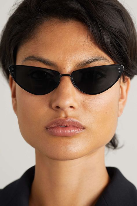 DIOR EYEWEAR MissDior B1U cat-eye metal sunglasses | NET-A-PORTER Frameless Sunglasses Women, Dior Cat Eye Sunglasses, Goth Staples, Dior Eyewear, Frameless Sunglasses, Cat Glasses, Sunglasses Women Designer, Maria Grazia Chiuri, Dior Sunglasses