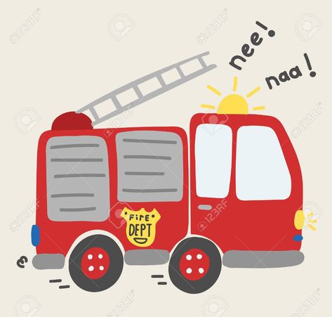 Toy Fire Trucks, Muslin Wraps, Daycare Activities, Cartoon Toys, Cartoon Images, Fire Truck, Boys Top, Vector Stock, Front View