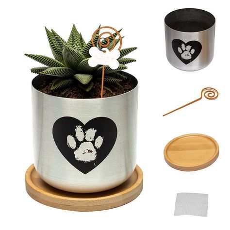 Capti Dog Memorial Gifts Plant Pot - Paw Print On My Heart Planter, Pet Loss Gifts Pet Gravestone, Dog Headstone, Pet Memorial Ideas Dogs, Dog Memorial Gifts, Dog Cremation, Pet Bereavement Gifts, Pet Memorial Garden, Memorial Ideas, Dog Garden