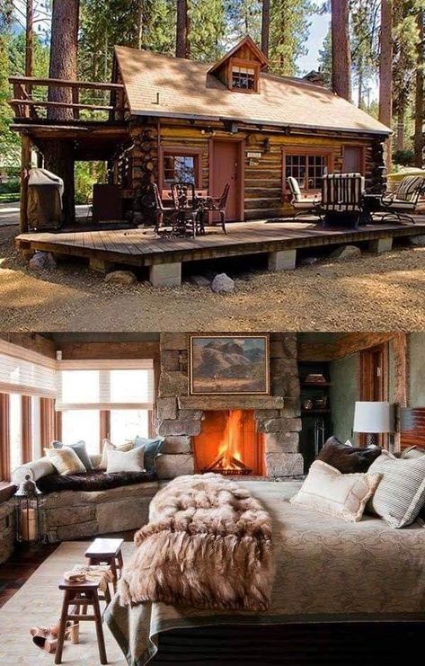 Tiny House Designs, Architecture Renovation, Koti Diy, Small Log Cabin, Tiny Cabins, Cabin Living, Little Cabin, Log Cabin Homes, Cabin In The Woods