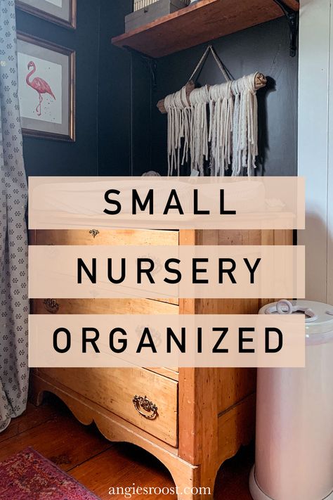 Transform your small nursery space into an organized and clutter-free space with these clever ideas! A simple tip is to utilize a dresser as a changing table, providing ample storage for all your baby's essentials like storing baby clothes and diapers. Plus, it's a great way to save space and keep everything in one convenient spot. Head over to our blog for more nursery organization inspiration! Baby Nursery Dresser Changing Table, Baby Change Table Organization, Pram Storage Ideas, Changing Table In Closet Nursery, Changing Table Dresser Ideas, Dollar Tree Nursery Organization, Baby Changing Station Dresser, Changing Table Dresser Organization, Organize Changing Table