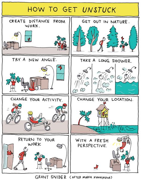 Grant Snider, Satirical Illustrations, Life Comics, Get Unstuck, Sketch Notes, March 3rd, Self Reflection, December 7, On October 3rd