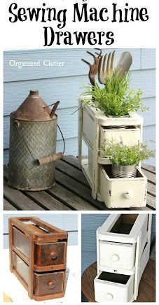 Sewing Machine Drawers Repurposed, Repurpose Drawers, Repurposed Antiques, Drawer Ideas, Upcycled Sewing, Drawers Repurposed, Suitcase Decor, Antiques Repurposed, Vintage Upcycle