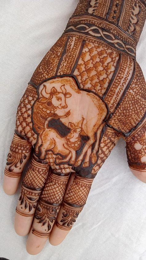 Cow Mehndi Design, Mehndi Design Photos, Indian Folk Art, Mehndi Designs For Hands, Mehendi Designs, Mehndi Design, Mehndi Designs, Folk Art, Henna