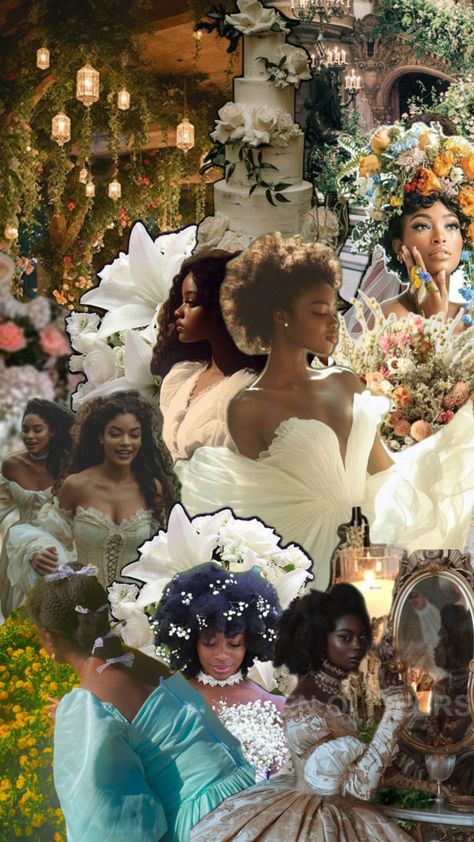 Floral fairytale aesthetic African Royalty Aesthetic, Black Glamour Aesthetic, Ethereal Black Women, Opulence Aesthetic, Black Royalty Aesthetic, Feminine Black Women, Fairytale Aesthetic, Black Royalty, Pastel Grunge