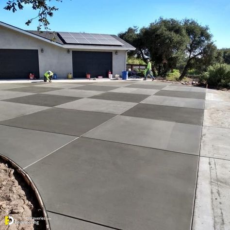 41+ Creative Finishing Concrete Surfaces Prove There Builders Have Another Level Skills | Engineering Discoveries Parking Tiles Design, Poured Concrete Patio, Parking Tiles, Permeable Paving, Concrete Patio Designs, Concrete Finishes, Driveway Design, Cozy Backyard, Landscape Products