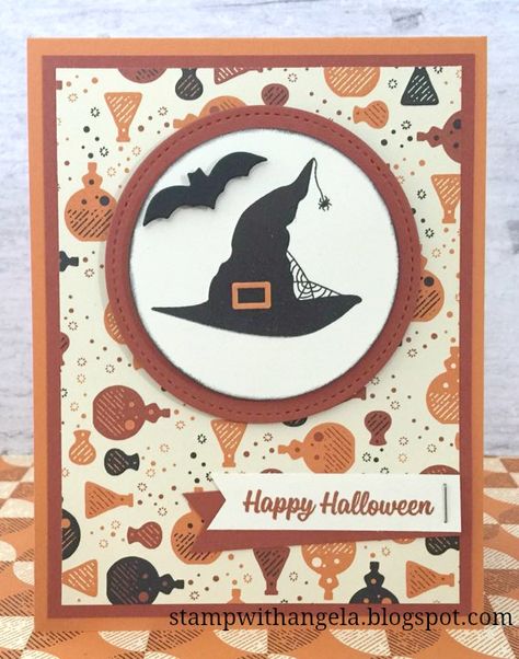 Halloween Cards Diy, Halloween Paper Crafts, Halloween Hat, Cards Halloween, Spooky Night, Carte Halloween, Halloween Cards Handmade, Witches Hat, Halloween Greeting Card