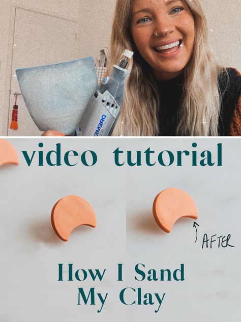 Sanding Polymer Clay Earrings, Polymer Clay Earring Tips, Polymer Clay Earrings How To, Polymer Clay Earrings Diy Tutorials Videos How To Make, Polymer Clay Earrings Diy Tutorials, Homemade Polymer Clay, Polymer Clay People, Polymer Clay Recipe, Polymer Clay Tools