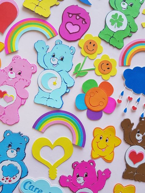 Care Bear Bulletin Board, Care Bears Party, Alice In Wonderland Props, African Art Projects, Diy Bulletin Board, Care Bear Party, Cool Calendars, Bear Crafts, Easter Basket Diy